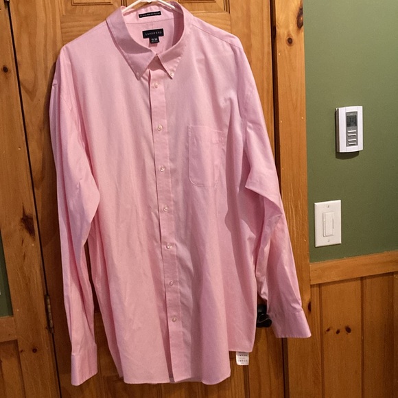 Men’s Land’s End Long Sleeve Button Down Shirt, Pink, Sz 19-38 Big/Tall - Picture 6 of 8